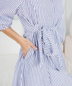 WeLove Fashion DRESSES Antonette Dress - Blue Stripe