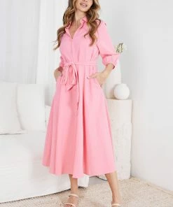 WeLove Fashion Antonette Dress - Pink DRESSES