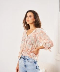 So In Style Aras Top - Beige Floral CLOTHING 10 So In Style Aras Top - Beige Floral CLOTHING