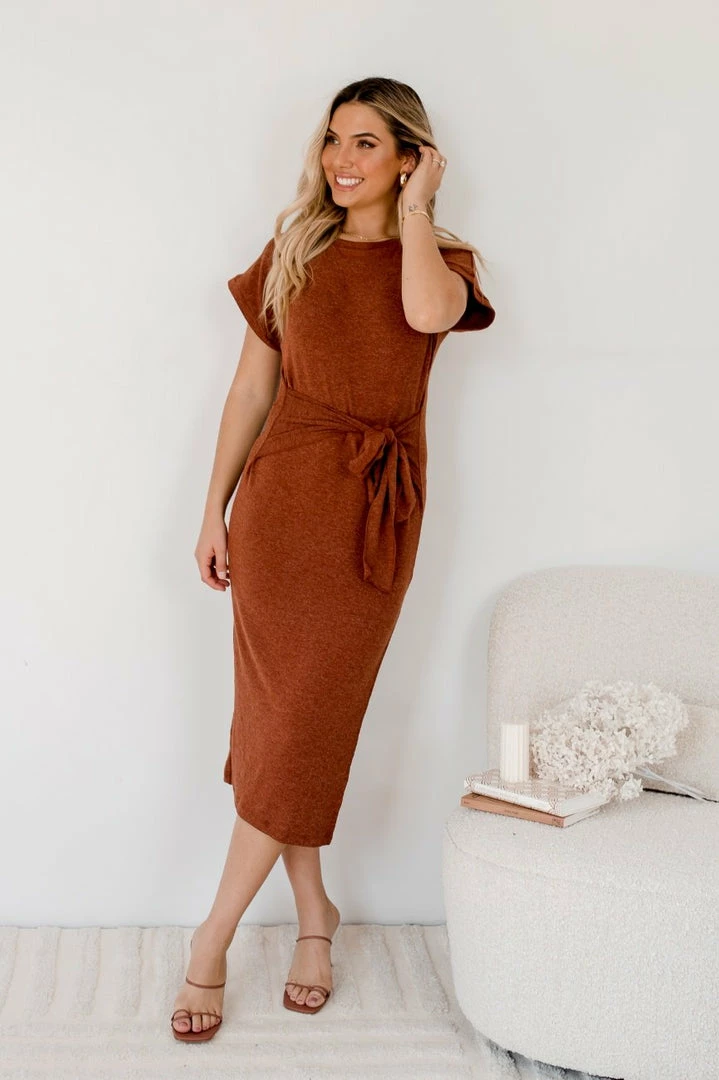 AG Fashions Ardiana Dress - Tan 3 AG Fashions Ardiana Dress - Tan
