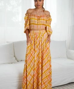 White Closet Argie Skirt - Yellow Print