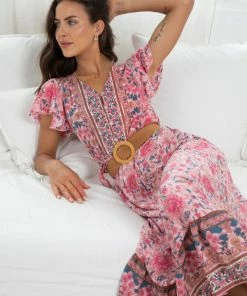 HQ Fashion Arthea Dress - Pink Print DRESSES