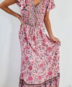 HQ Fashion Arthea Dress - Pink Print DRESSES
