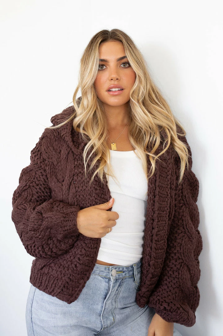 HQ Fashion Jumpers & Sweaters Aspen Cardigan - Chocolate 4 HQ Fashion Jumpers & Sweaters Aspen Cardigan - Chocolate