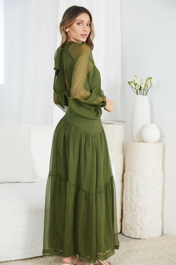 Wild Ginger Audra Dress - Khaki 5 Wild Ginger Audra Dress - Khaki