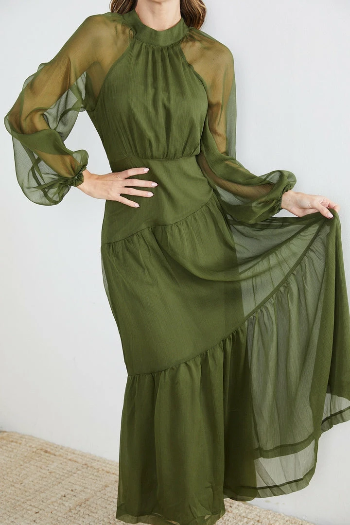 Wild Ginger Audra Dress - Khaki 6 Wild Ginger Audra Dress - Khaki