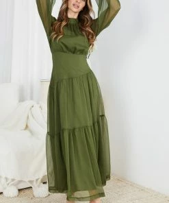 Wild Ginger Audra Dress - Khaki 14 Wild Ginger Audra Dress - Khaki
