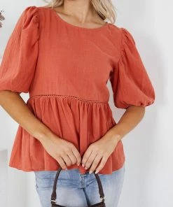 Style Box Aully Top - Rust