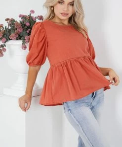 Style Box Aully Top - Rust
