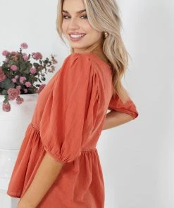 Style Box Aully Top - Rust