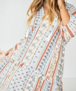 HQ Fashion Casual Dresses Aurina Dress - Blue Multi