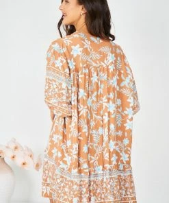 HQ Fashion DRESSES Aurina Dress - Brown Multi