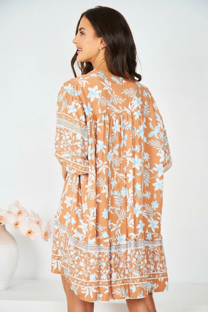 HQ Fashion DRESSES Aurina Dress - Brown Multi 4 HQ Fashion DRESSES Aurina Dress - Brown Multi