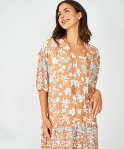 HQ Fashion DRESSES Aurina Dress - Brown Multi 11 HQ Fashion DRESSES Aurina Dress - Brown Multi