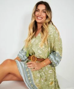 HQ Fashion Aurina Dress - Green Multi