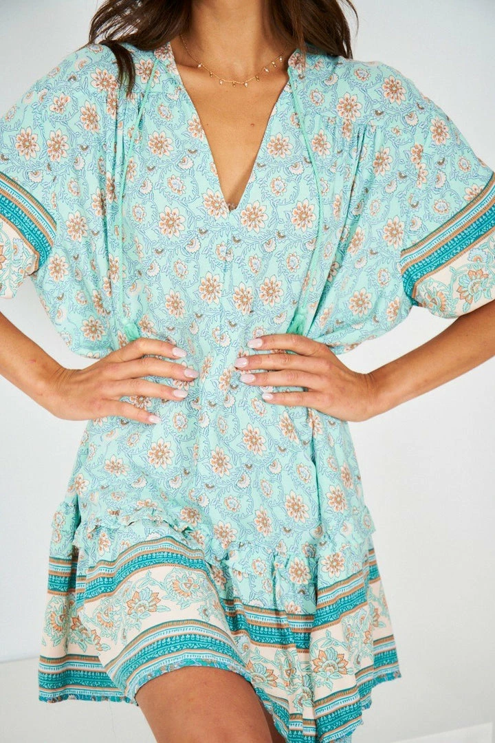 HQ Fashion DRESSES Aurina Dress - Sage Multi 6 HQ Fashion DRESSES Aurina Dress - Sage Multi