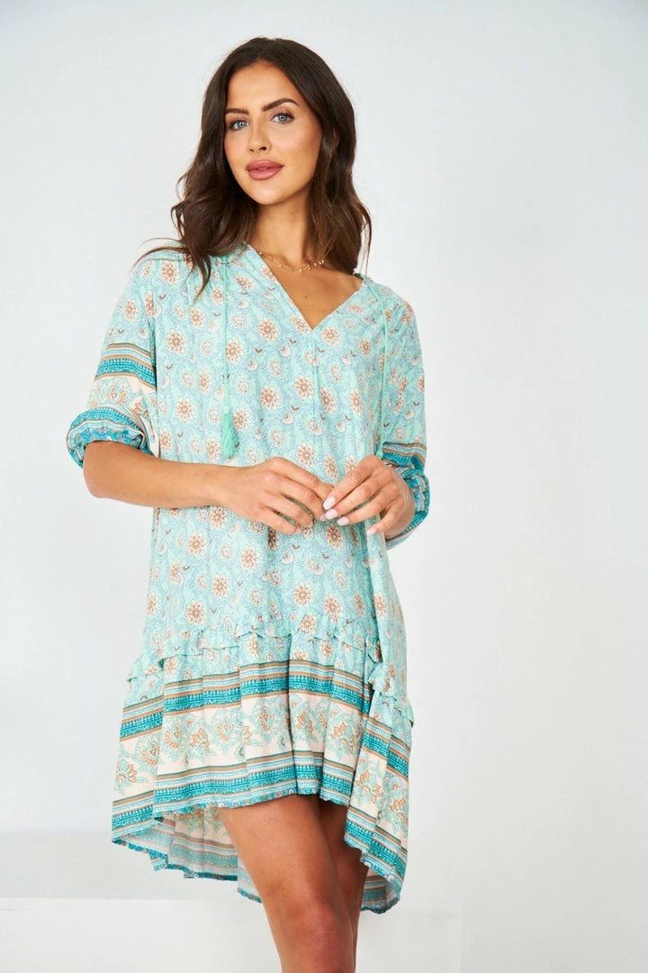 HQ Fashion DRESSES Aurina Dress - Sage Multi 3 HQ Fashion DRESSES Aurina Dress - Sage Multi