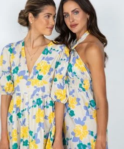 YH & Co (Chloe Yip) DRESSES Hamlin Dress - Beige Floral 14 YH & Co (Chloe Yip) DRESSES Hamlin Dress - Beige Floral