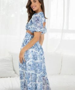 YH & Co (Chloe Yip) Ayala Dress - Blue Print DRESSES
