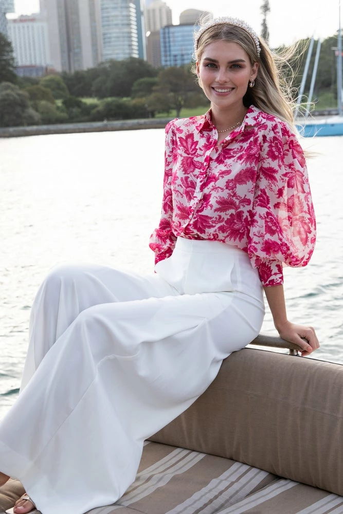 Runaway The Label (PremGroup) CLOTHING Stevie Blouse - Pink Floral 5 Runaway The Label (PremGroup) CLOTHING Stevie Blouse - Pink Floral