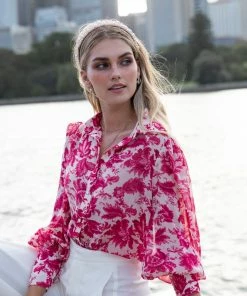 Runaway The Label (PremGroup) CLOTHING Stevie Blouse - Pink Floral 11 Runaway The Label (PremGroup) CLOTHING Stevie Blouse - Pink Floral