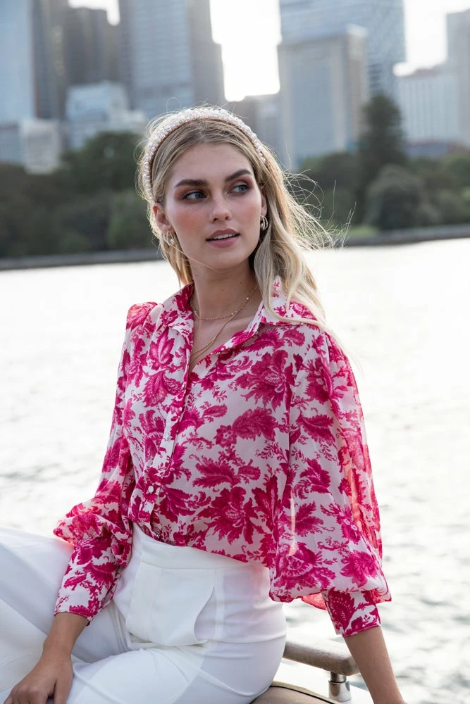 Runaway The Label (PremGroup) CLOTHING Stevie Blouse - Pink Floral 7 Runaway The Label (PremGroup) CLOTHING Stevie Blouse - Pink Floral