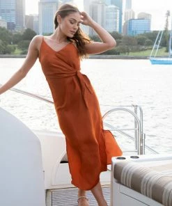 Esther The Label Laguna Dress - Rust