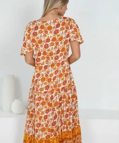 HQ Fashion Ersilia Dress - Mustard Print