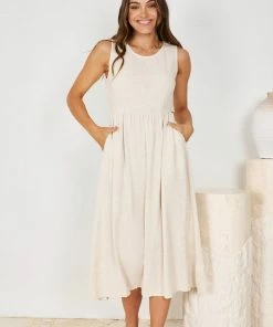 Desire Melly Dress - Beige DRESSES