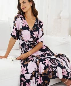 Label Of Love Babylonia Dress - Navy Print