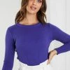 Red Berry CLOTHING Basa Knit Top - Deep Purple
