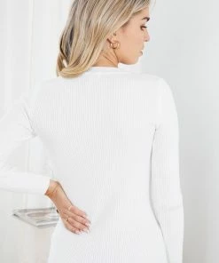 Red Berry Basa Knit Top - White CLOTHING