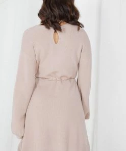 Style Box Baylee Knit Dress - Beige DRESSES
