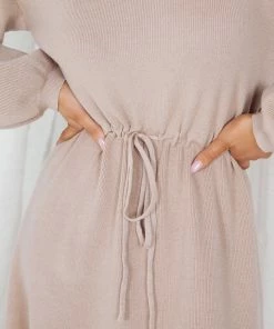 Style Box Baylee Knit Dress - Beige DRESSES