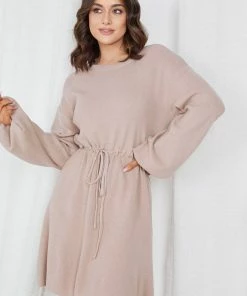 Style Box Baylee Knit Dress - Beige DRESSES