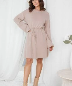 Style Box Baylee Knit Dress - Beige DRESSES