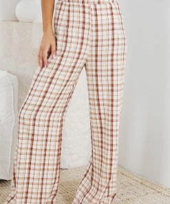 White Closet Bee Pants - Beige Check CLOTHING
