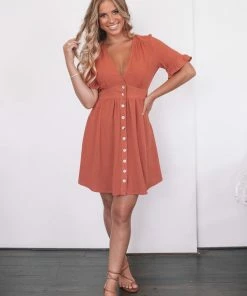 Desire Bela Dress - Rust DRESSES