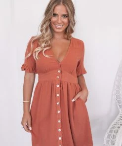 Desire Bela Dress - Rust DRESSES