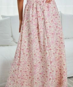 Pink Diamond CLOTHING Belen Skirt - Pink Floral