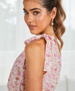 Pink Diamond Belen Top - Pink Floral CLOTHING 11 Pink Diamond Belen Top - Pink Floral CLOTHING