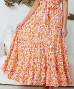 Rock Denim Benedicta Skirt - Orange Floral Maternity Dresses