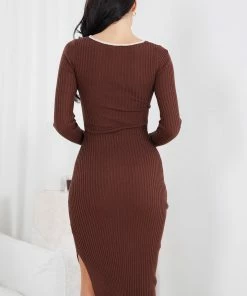 Style Box Bentlene Knit Dress - Chocolate 11 Style Box Bentlene Knit Dress - Chocolate