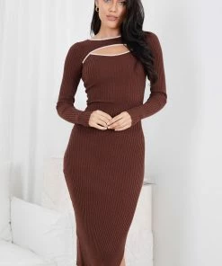 Style Box Bentlene Knit Dress - Chocolate 13 Style Box Bentlene Knit Dress - Chocolate