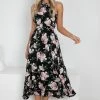 Pink Diamond DRESSES Bernardita Dress - Black Floral