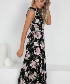 Pink Diamond DRESSES Bernardita Dress - Black Floral 9 Pink Diamond DRESSES Bernardita Dress - Black Floral