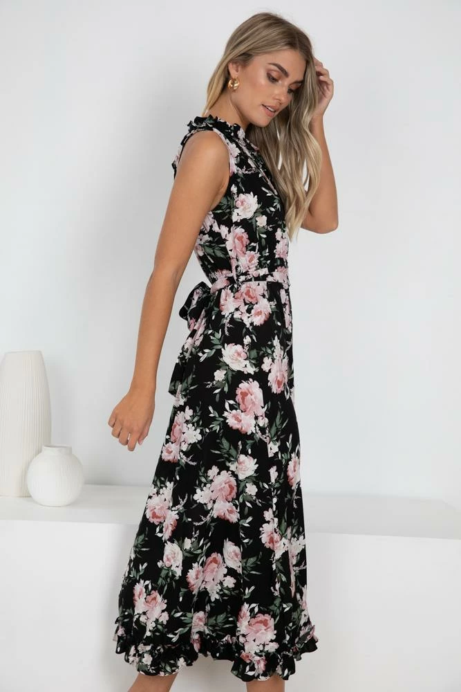 Pink Diamond DRESSES Bernardita Dress - Black Floral 5 Pink Diamond DRESSES Bernardita Dress - Black Floral