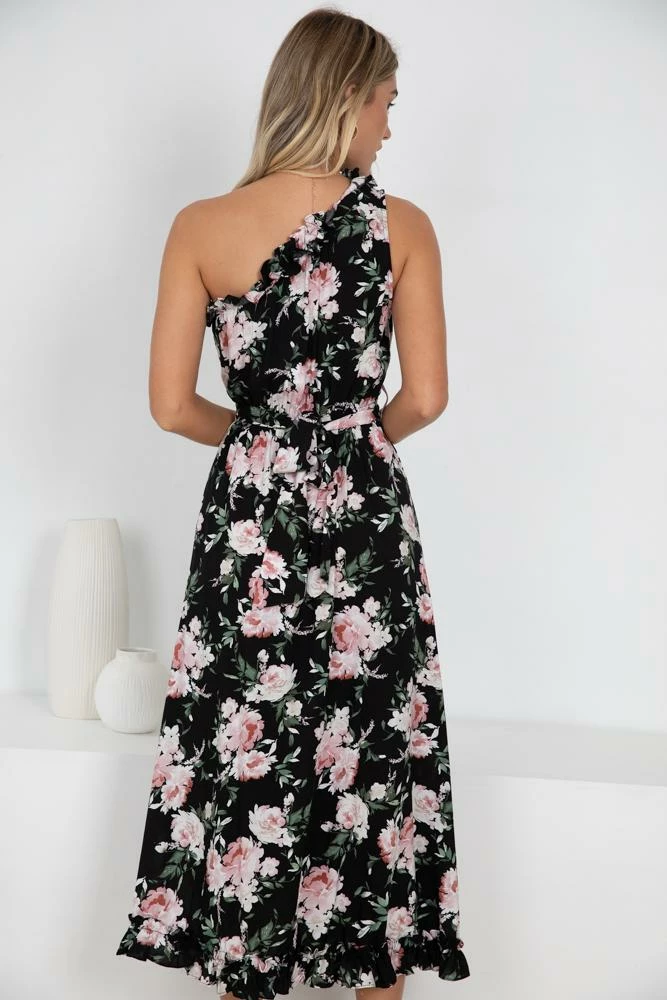 Pink Diamond DRESSES Bernardita Dress - Black Floral 4 Pink Diamond DRESSES Bernardita Dress - Black Floral