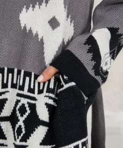 Miracle Fashion Bianka Cardigan - Grey Print