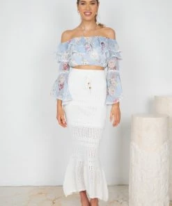 Evermore Fashion CLOTHING Bibiana Top - Blue Floral